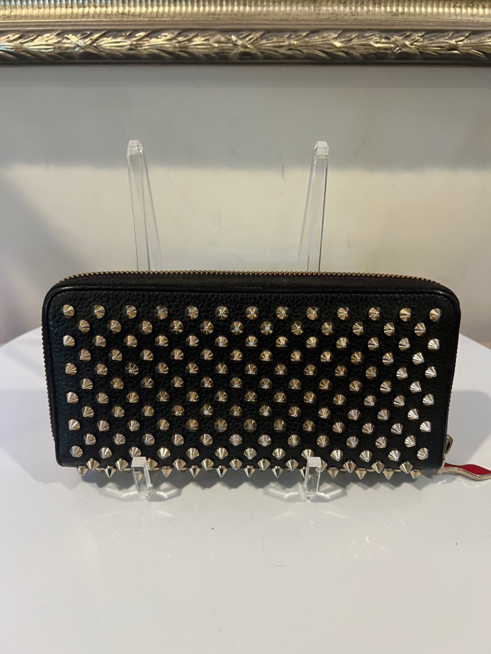Christian Louboutin Pannetone Black Spiked Long Zippy Wallet - Picture 3 of 12